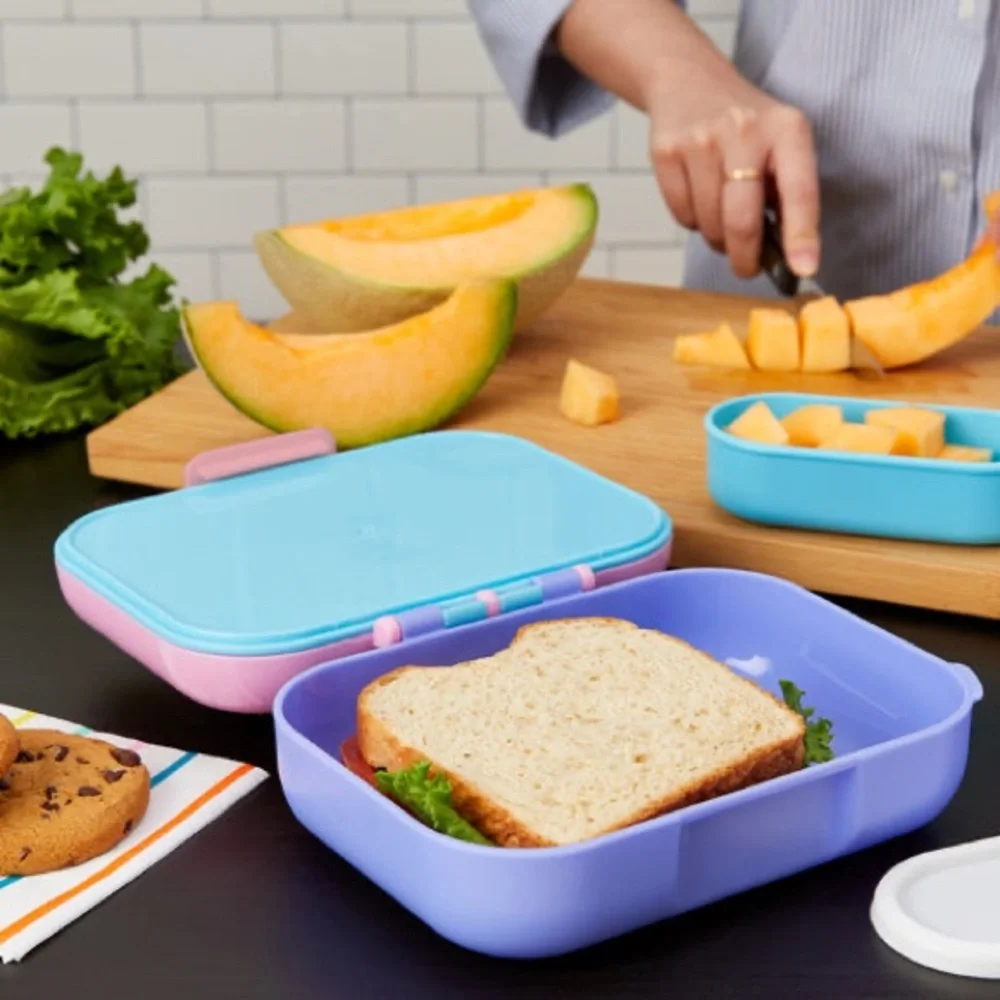 ZOKU PLASTIC NEAT BENTO JR. BOX PINK - Picture 4 of 5